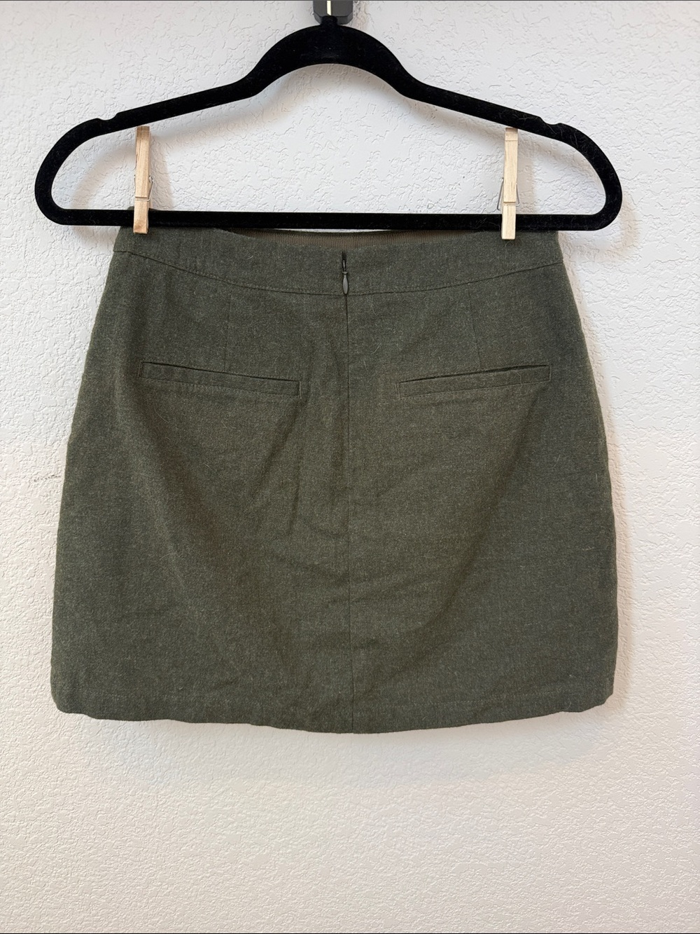 Madewell Olive Wool Utility Mini Skirt- Size 4 - Picture 3 of 4